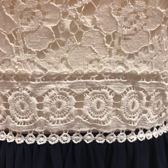 IN San Francisco Formal Dress Size 5 Blue White Mini Dress Prom Graduation - Picture 4 of 14